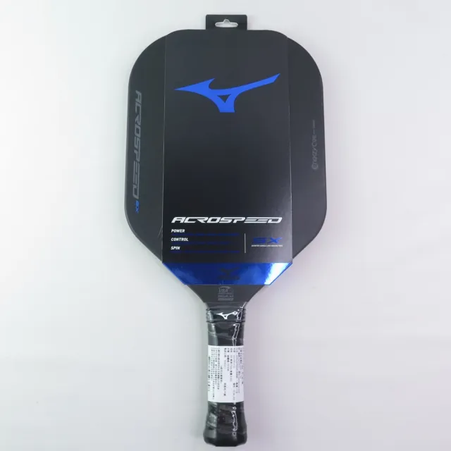 【MIZUNO 美津濃】匹克球拍 ACROSPEED SX 無邊框 USAPA認證 (63GPB62100碳黑x藍)