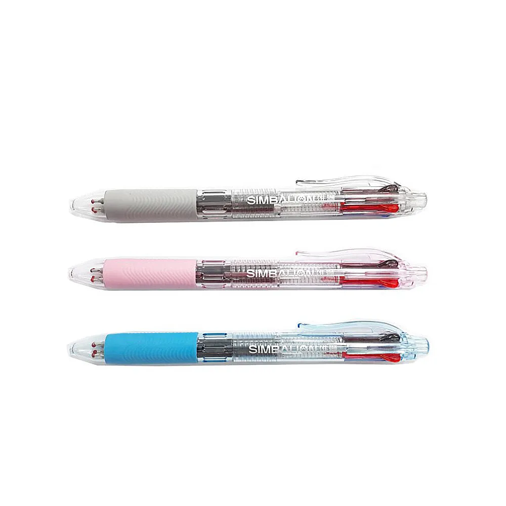 【SIMBALION 雄獅文具】SG-005 四色中油筆(4入1包)