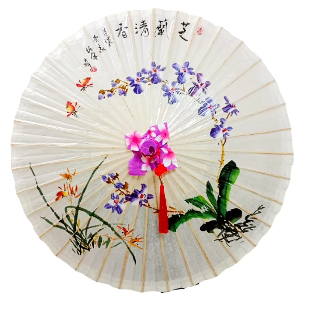 亞柏林 芝蘭清香-純手工油紙傘 工藝傘 裝飾傘 古典花傘(純手工油紙傘)