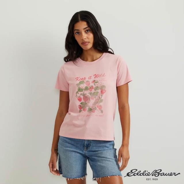【Eddie Bauer】女款夏日經典印花TEE-覆盆子 21690132