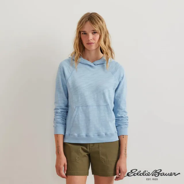 【Eddie Bauer】女性長袖棉質親膚連帽上衣 任選 21690144