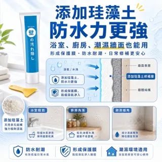 【寶媽咪】超值修繕組-先補牆再粉刷壁癌汙損(加贈刮板*1/牆壁補牆膏/無甲醛/防黴不泛黃/災後修繕)