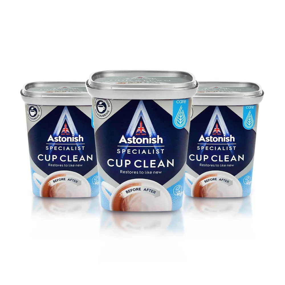 【Astonish 英國潔】茶漬除垢活氧粉3入組(350gx3)咖啡垢 茶垢 清潔洗衣槽 衣物汙漬