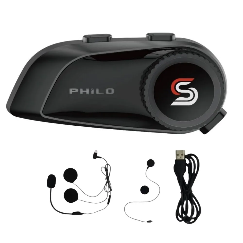 【Philo 飛樂】Jazz5s 旋鈕款全混音 安全帽藍牙耳機 1200mAh大電量 (外送員推薦、長續航、直覺操作)
