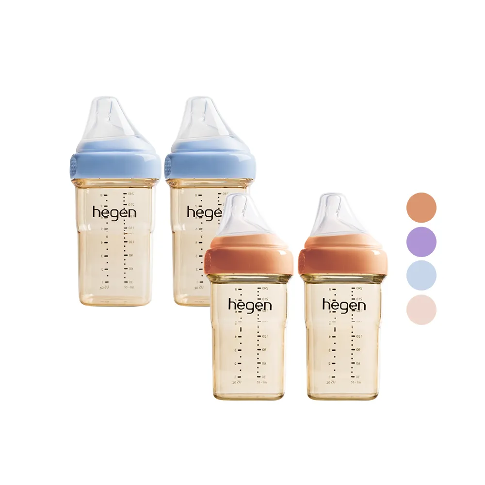 【hegen】總代理｜經典四支組(240ml雙瓶 x2)_粉/藍/紫/柔褐楓