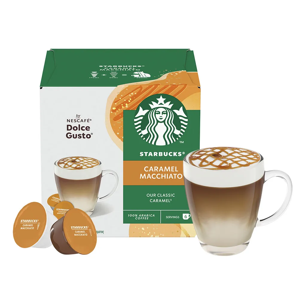 【NESCAFE Dolce Gusto】piccolo新客綁定兌換-星巴克焦糖瑪奇朵咖啡膠囊(12顆/家電)