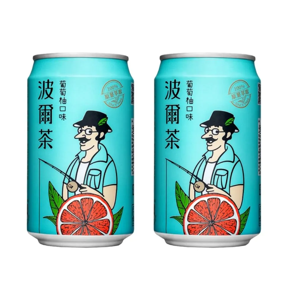 【金車/伯朗】波爾茶-葡萄柚口味320mlx2箱(共48入)