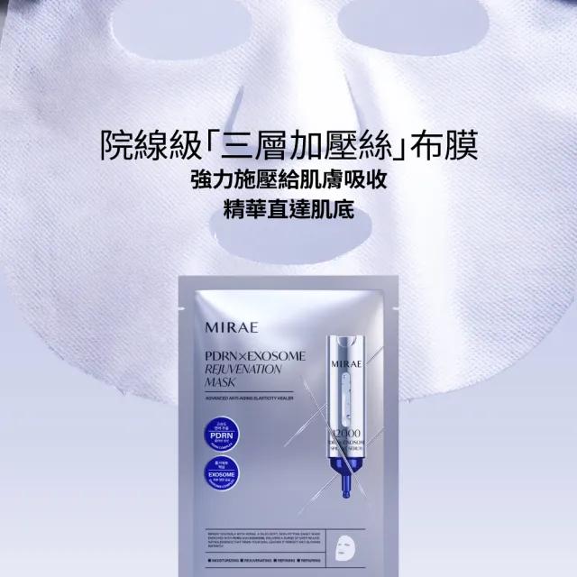 【MIRAE 未來美】專業院線韓國PDRN+牛奶外泌體新生面膜 10盒組(3片/盒)