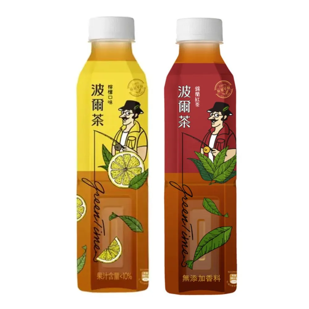 【金車/伯朗】波爾茶-錫蘭紅茶580mlx24入/箱+檸檬口味x580mlx24入/箱(共48入)