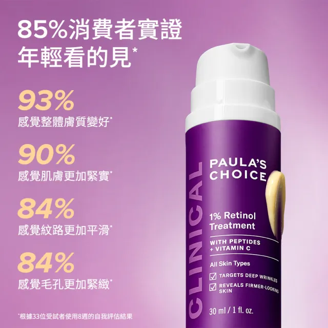 【PAULA’S CHOICE 寶拉珍選】C25瞬效亮白淡斑精華＋1％A醇逆齡精華乳30ml(早C晚A進階版)