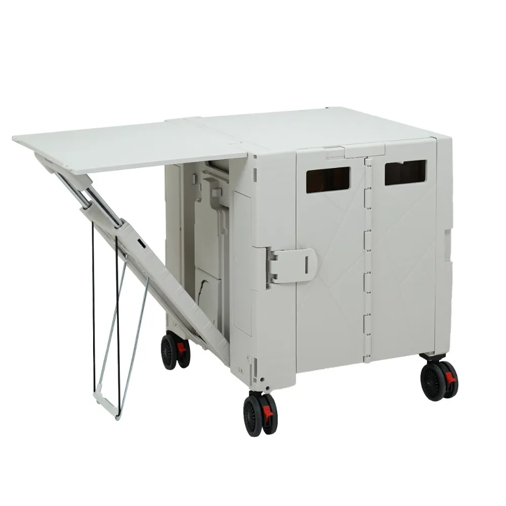 【Arlink】2入組75L折疊式收納手推車 免組裝 TL55(購物車/手推車/收納車/買菜車/露營車/餐桌車)