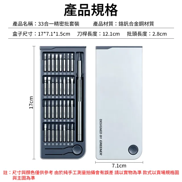 【ZHIPU 芝浦】綠林精密螺絲刀組合套裝手機電腦眼鏡維修工具 33 件磁吸收納倉