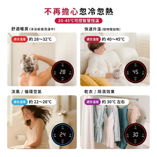 【DIKE】HSL100 浴室涼暖空調機 四季皆可用(免鑽孔/快速暖房/千萬募資好評)