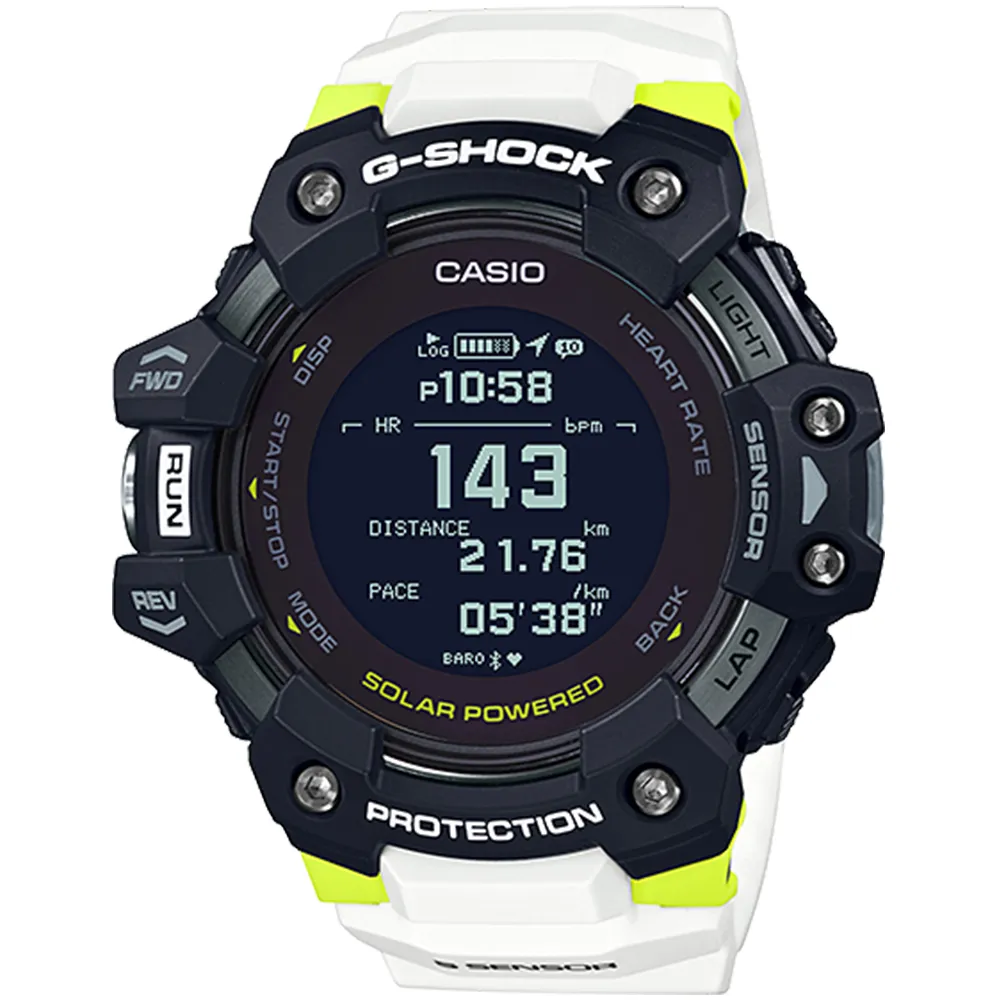 【CASIO 卡西歐】G-SHOCK 太陽能GPS心律運動錶 情人節 送禮(GBD-H1000-1A7)
