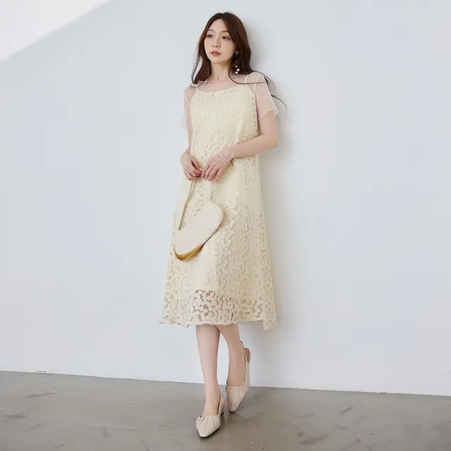 【OB 嚴選】滿版小花刺繡A字細肩洋裝 《DA10772》 適 2L~5L