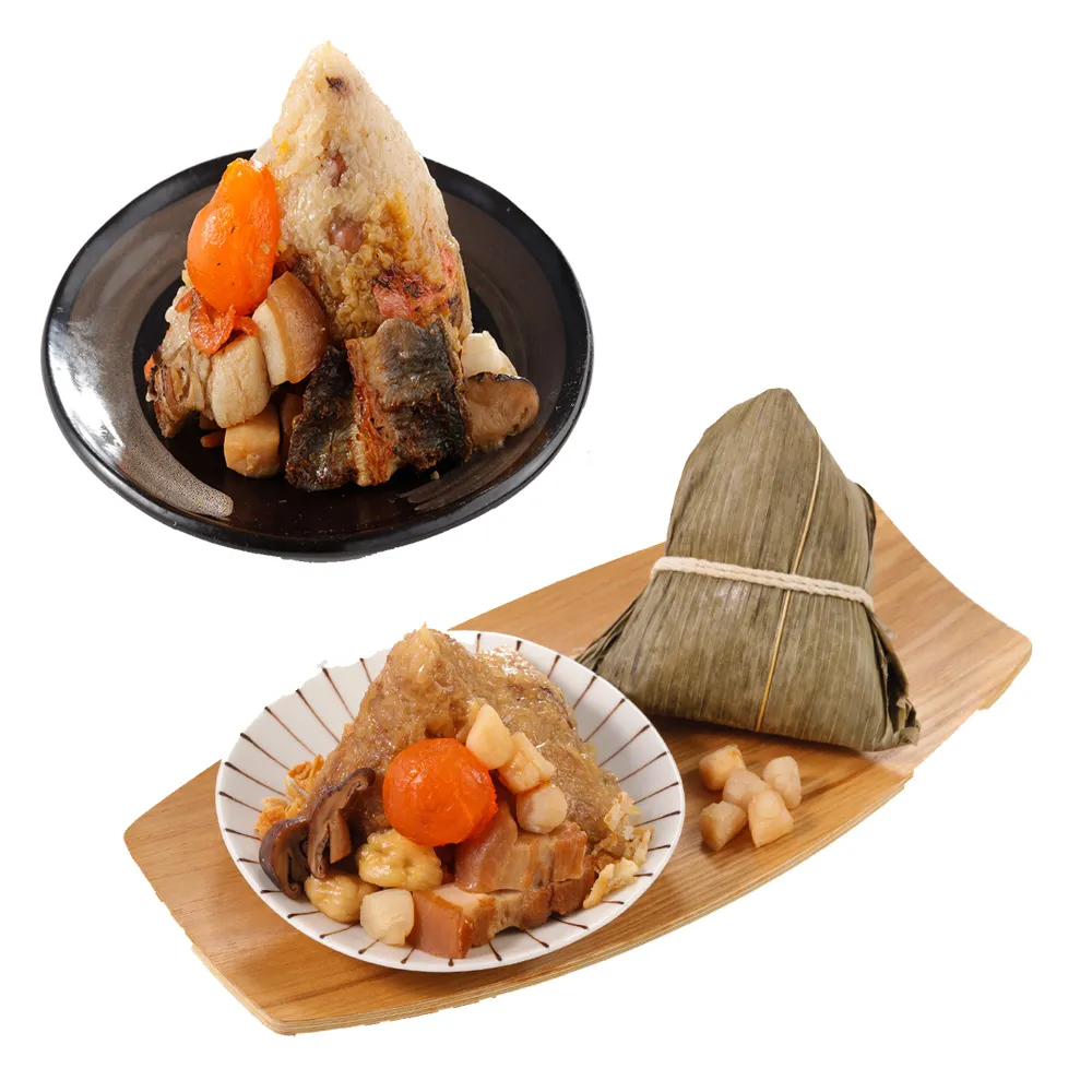【華得水產】東港干貝粽3粒+鰻魚粽3粒組(180g/粒)共6粒