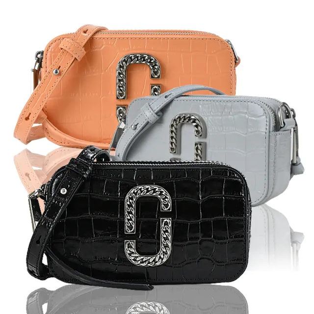 【MARC JACOBS】THE CROC-EMBOSSED SNAPSHOT鱷魚紋鎖鏈雙層斜背/相機包(多色選)