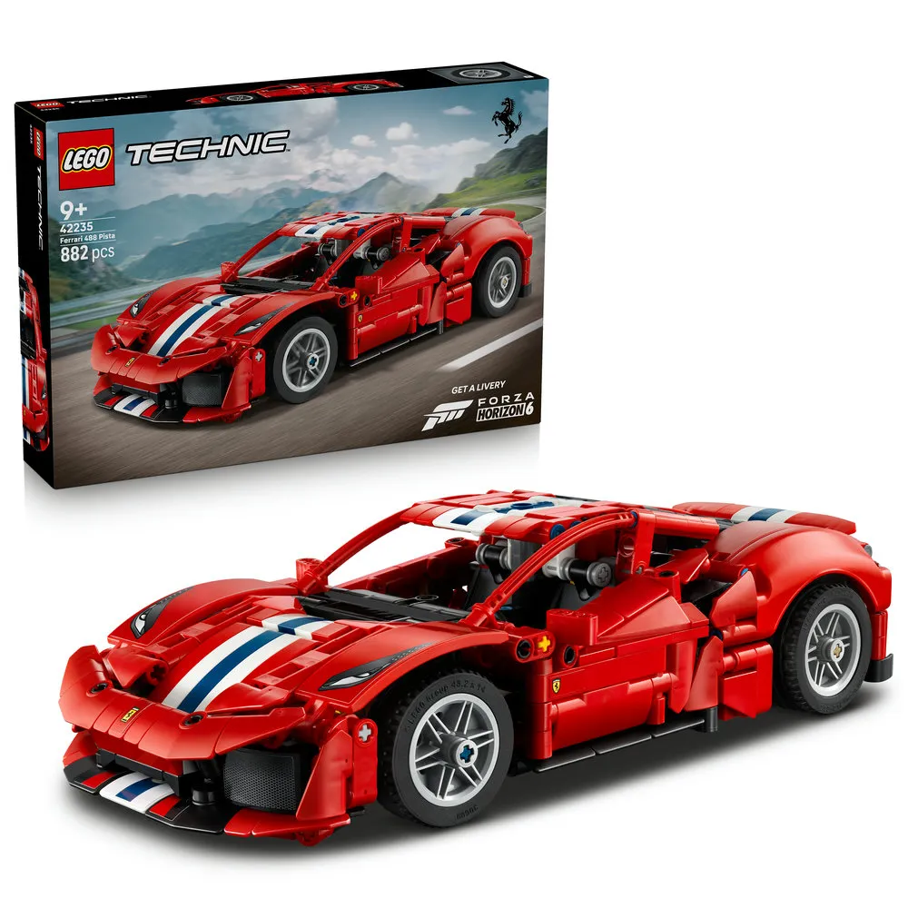 【LEGO 樂高】科技系列 42235 Ferrari 488 Pista 汽車(法拉利 工程模型 禮物 玩具)