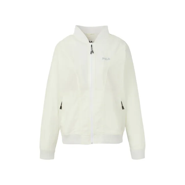 【FILA】女平織外套-白色 5JKA-5326-WT