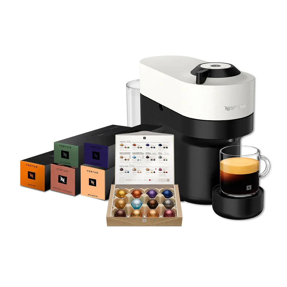 【Nespresso】Vertuo POP膠囊咖啡機_多色任選 送禮 入厝 全自動咖啡機 美式咖啡機(馥郁晨曦50顆組)