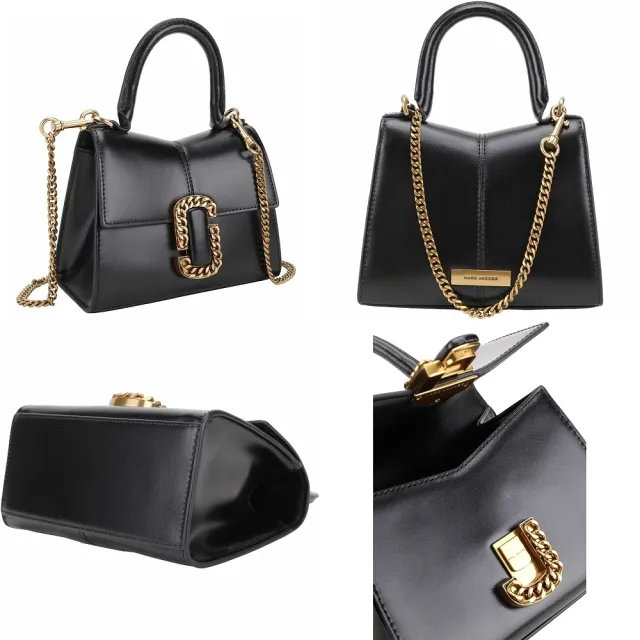 【MARC JACOBS】ST. MARC 復古鍊式雙J釦手提/斜背包(3款可選 翻蓋包 兩用包 MJ)