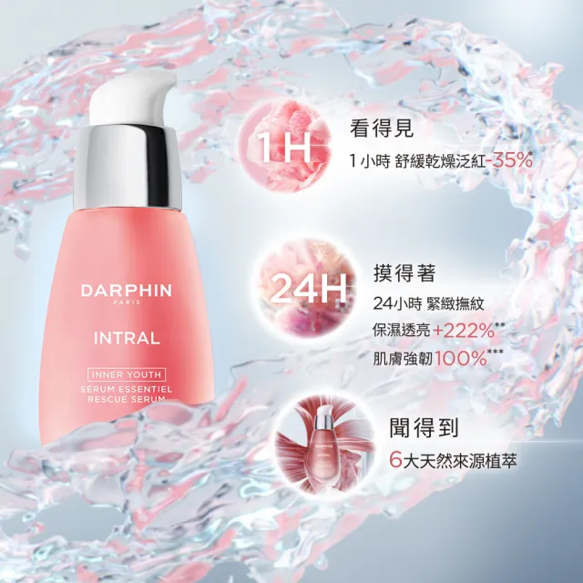 【DARPHIN 朵法】療癒透亮發光組(全效舒緩精華50ml)