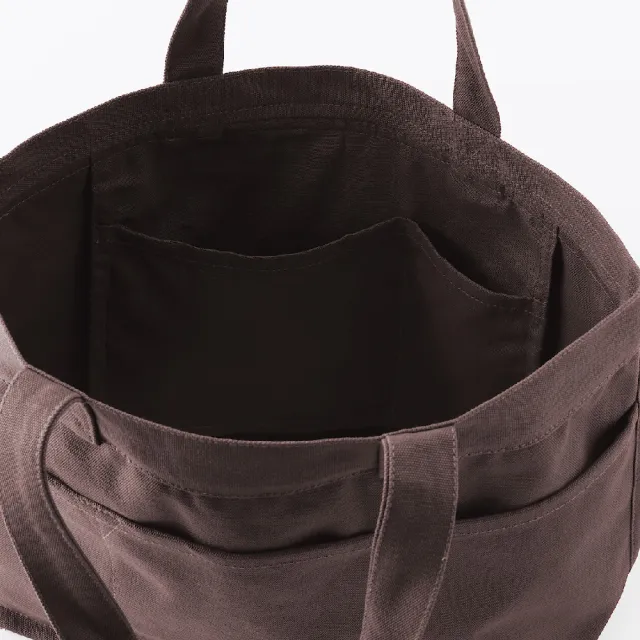 【MUJI 無印良品】帆布橫型托特包(黑色/原色/深藍/摩卡棕) 高31×寬46×底14cm