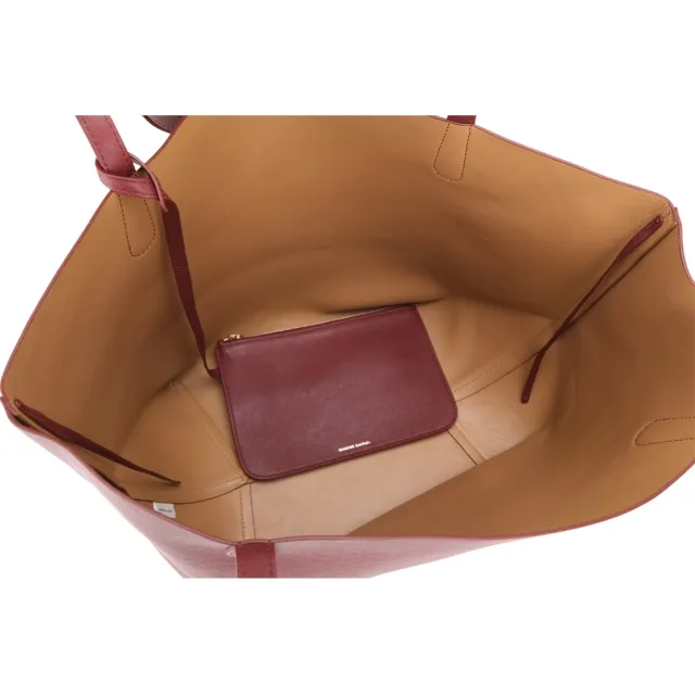 【MANSUR GAVRIEL】Everyday Soft 柔軟小牛皮肩背托特包-附萬用包(酒紅 手提包 單肩包)