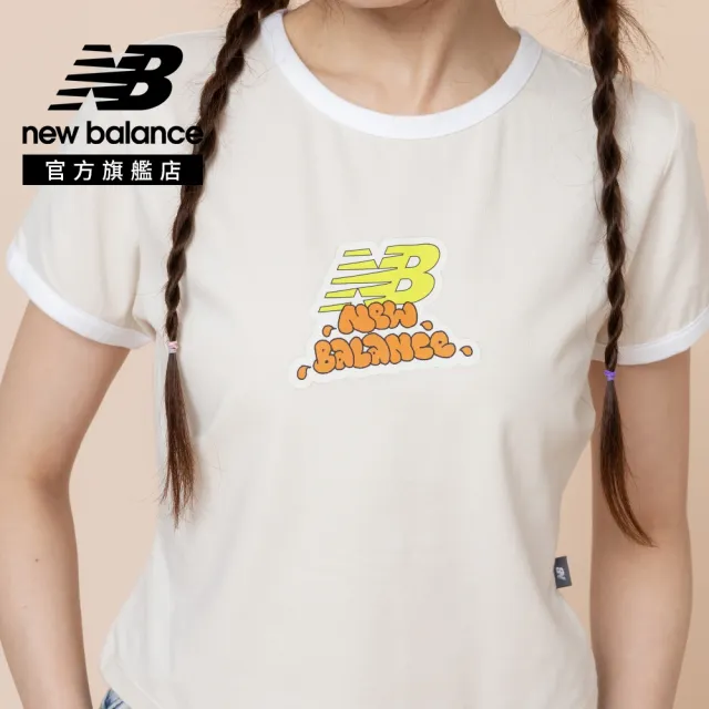 【NEW BALANCE】NB 撞色合身短袖上衣_女性_杏/芋泥紫/白_WT62B6CTLIN_WT62B6CTSMV(美版 版型偏大)
