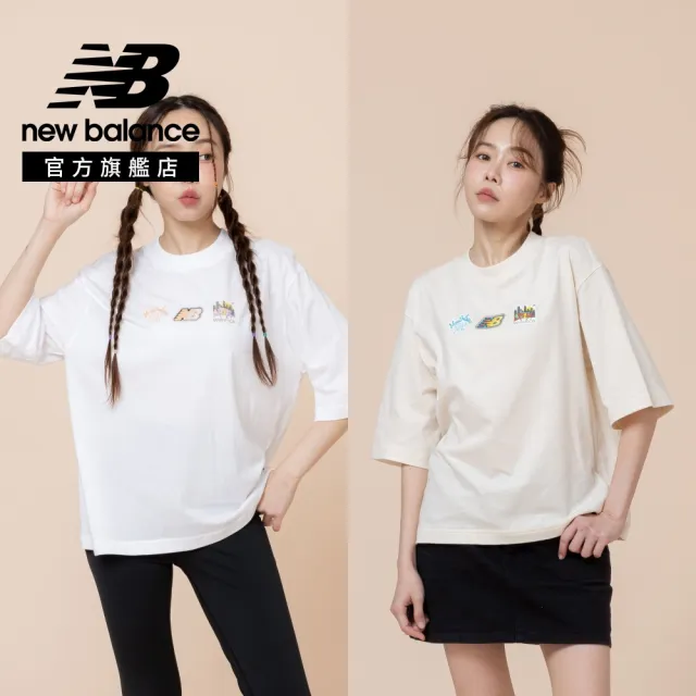 【NEW BALANCE】NB 趣味插畫短T_女性_杏/白_WT62C1ZULIN_WT62C1ZUWT(美版 版型偏大)
