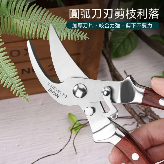【AnDa 安達】全鋼一體實木柄修枝剪花藝園林果樹修剪樹枝修花剪刀 鋒利耐用切口平整