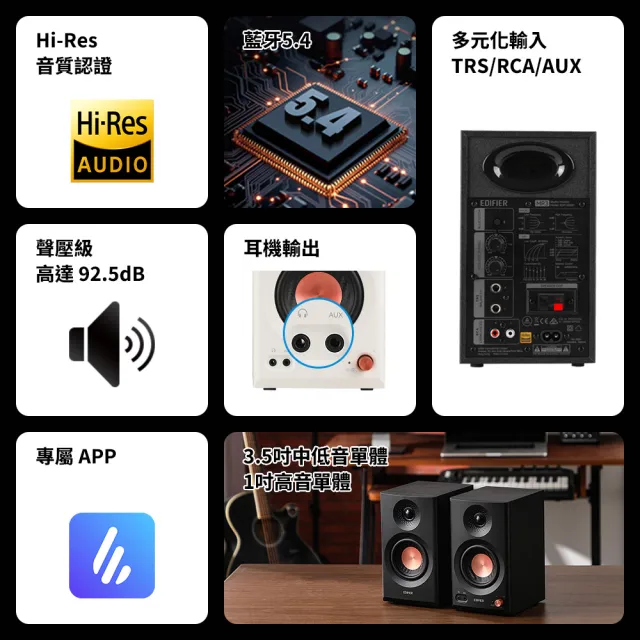【EDIFIER】MR3 2.0監聽喇叭（無渲染音質｜聲學空間補償｜APP自定義音效｜音樂監聽雙模式）