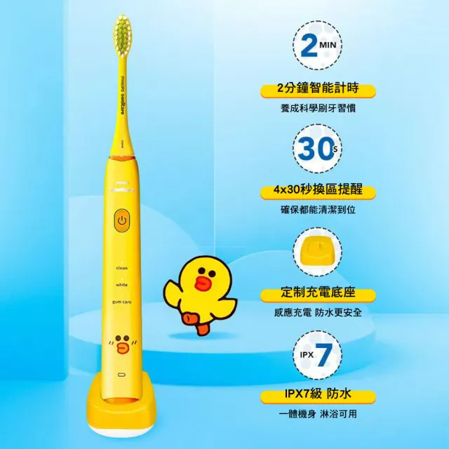 【Philips 飛利浦】LINE FRIENDS 莎莉限定聯名音波電動牙刷 HX2482｜3模式｜贈旅行盒｜七夕中秋送禮