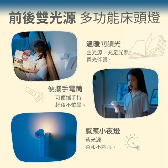 【Philips 飛利浦】PAS341 酷璇可攜式 床頭燈 閱讀燈 手電筒(免佈線 無極調光 感應燈 小夜燈 感應小夜燈)