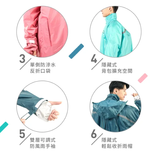 【HOOMUA 雨沐】經典前開式雨衣防滲水升級版(專利隱藏式側開拉鍊防水設計)