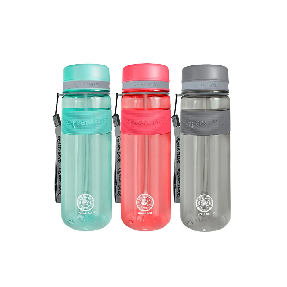 【GREEN BELL 綠貝】Tritan防滑吸管水壺800ml2入組-3色任選(大容量 耐摔 易洗 運動 不含BPA)