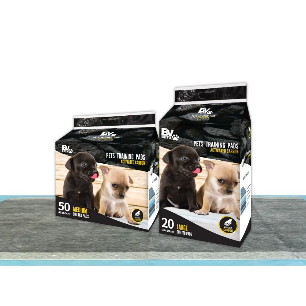【美國BV Pets】強效吸水除臭 竹炭寵物尿布墊-8包(寵物尿墊/尿布/尿片/犬貓適用)