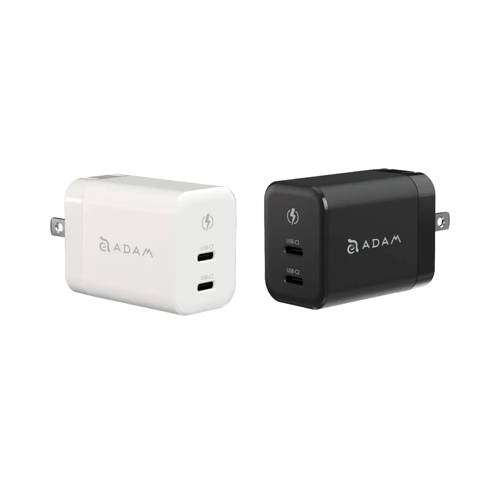 【ADAM 亞果元素】OMNIA X45C GaN 45W 雙孔快速電源供應器(三年保固)