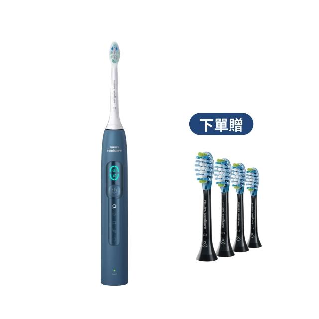 【Philips 飛利浦】momo獨家 HX5682/01 語音導航音波電動牙刷-暮光藍(官方直營/momo集資)