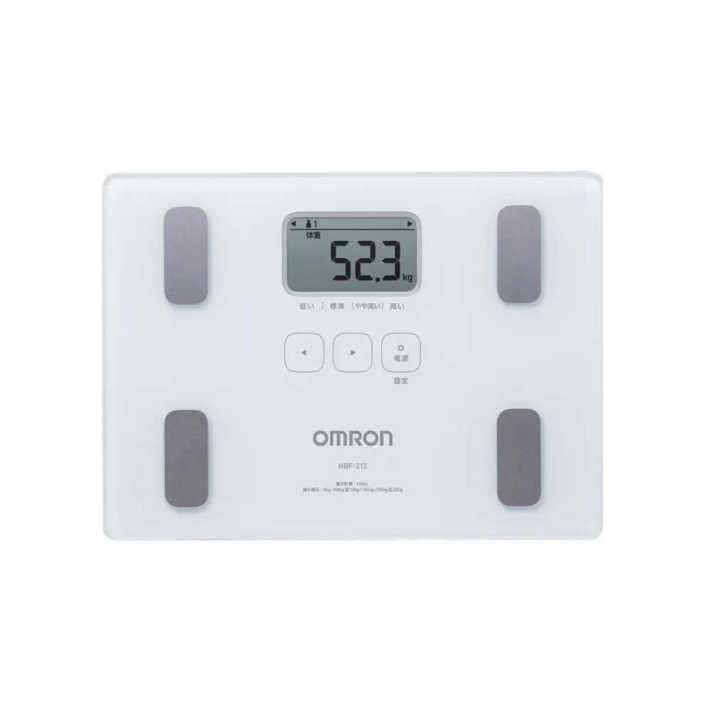 【OMRON 歐姆龍】電子體重計/兩點式體脂計 HBF-212 (白色)