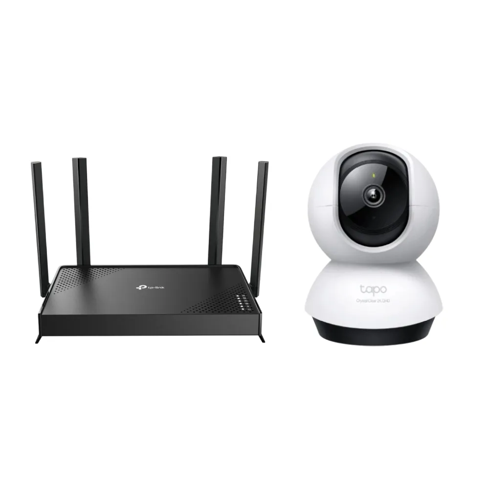 【TP-Link】攝影機組★Wi-Fi 7雙頻 路由器/分享器Archer BE220+Tapo C220監視器2.5K AI攝影機IP CAM