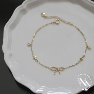 【NANA】娜娜 S925鍍14K金麻花蝴蝶結四葉草手鍊兩色 N115081302(S925 麻花 蝴蝶結 四葉草 手鍊 兩色)