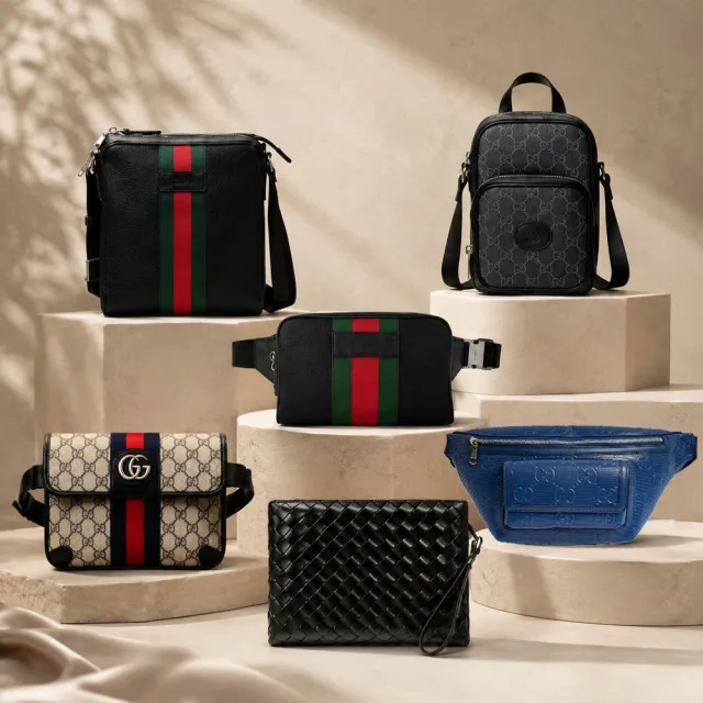 【GUCCI 古馳】xBOTTEGA VENETA 寶緹嘉 經典LOGO緹花織帶斜背包/腰包/編織手拿包(款式任選)