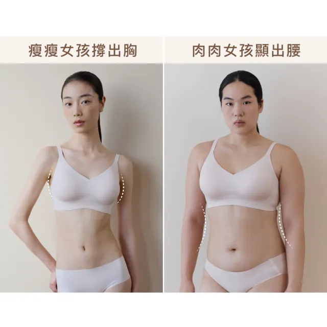 【24HRS】5件組 - 漫畫胸款 一秒升杯 無感逆襲內衣 (無鋼圈內衣 女內衣 女內著 無感失憶 背扣式)