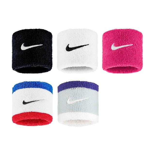 【NIKE 耐吉】腕帶 SWOOSH CLASSIC 一雙入 010黑/101白/467藍白紅/043紫灰白/639桃(運動腕帶 護腕 吸汗)