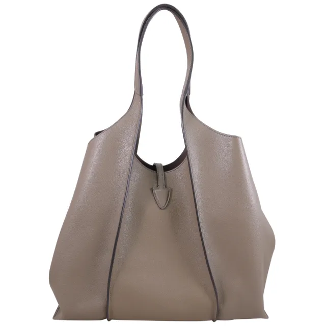 【TOD’S】TODS T Timeless 金屬T LOGO小牛皮附萬用袋大托特包(橄欖綠)