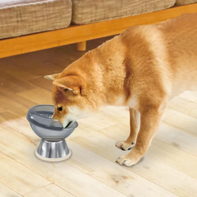 【Doggy Man】犬用不鏽鋼高座碗S-含防濺餐碗罩 圓頂型(狗餐具 狗用品)