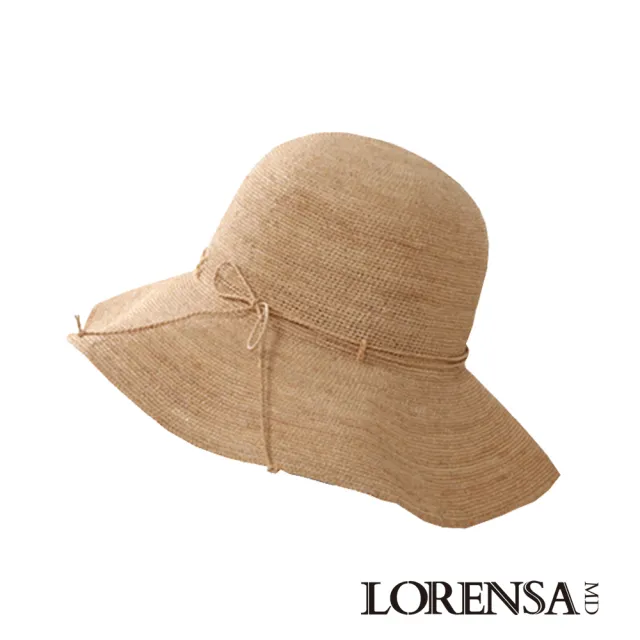 【Lorensa 蘿芮】拉菲草蝴蝶結手工編織女草帽 大帽簷遮陽 可折好攜帶 日系氣質淑女風