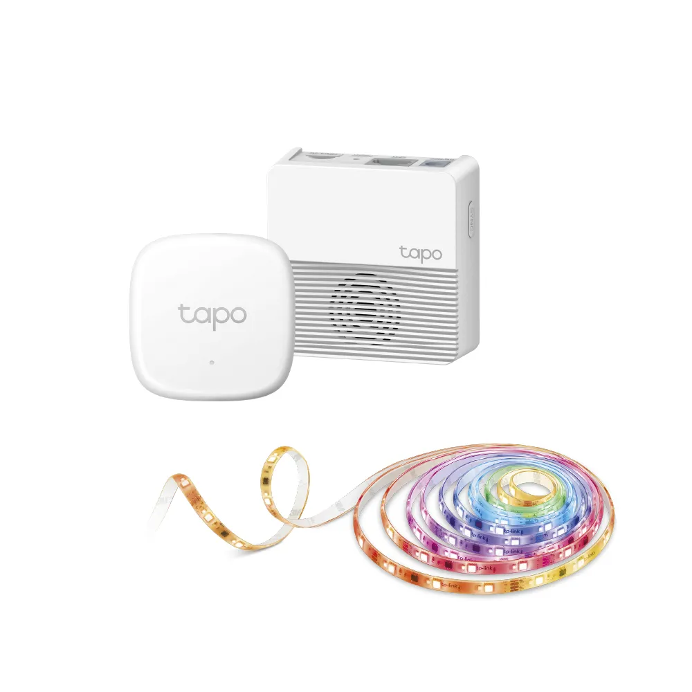 溫控環境燈組【TP-Link】Tapo L930+T310+H200 全彩智能燈條/溫濕度感測器/無線網關