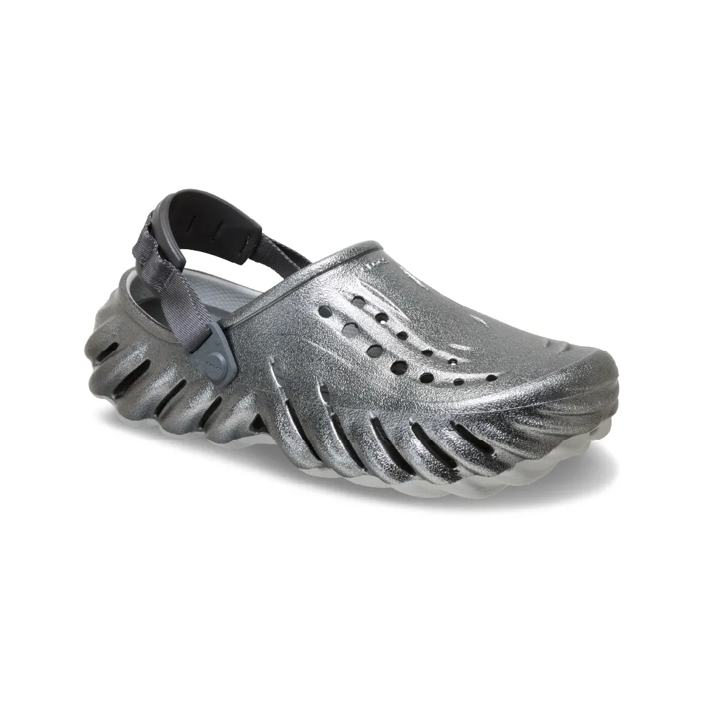【Crocs】中性鞋 Echo 波波金屬克駱格 大氣灰色/彩色(214109-1FS)